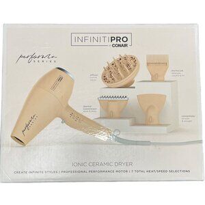 NEW Conair Infiniti Pro Hair Dryer Performer Series with Diffuser & Attachments